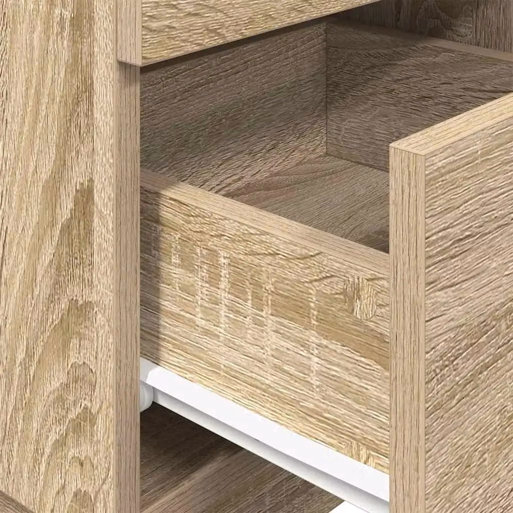 Berkfield Home Set of 2 Sonoma Oak Bedside Cabinets in Brown, W/D/H: 36 x 36 x 68 cm – 2