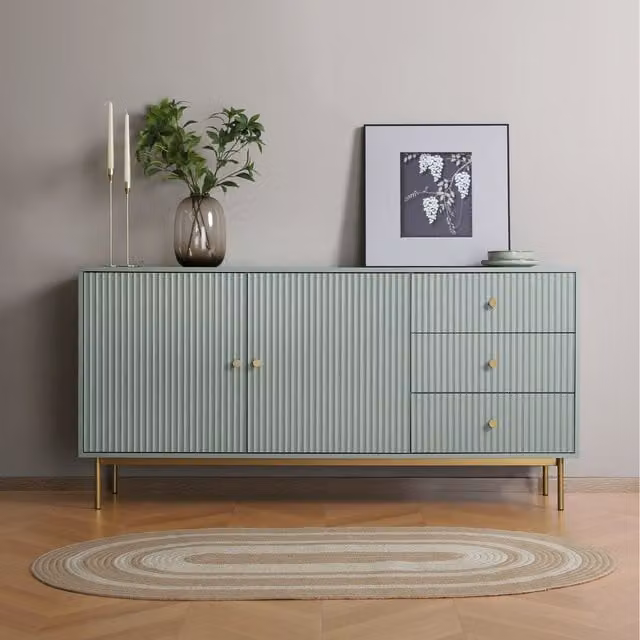 Home Garden Direct Devon Large Sideboard Cabinet with Storage in Sage Green