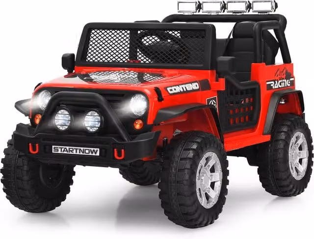Costway Electric Children Ride-On Truck in Red with Light and Sound Effects