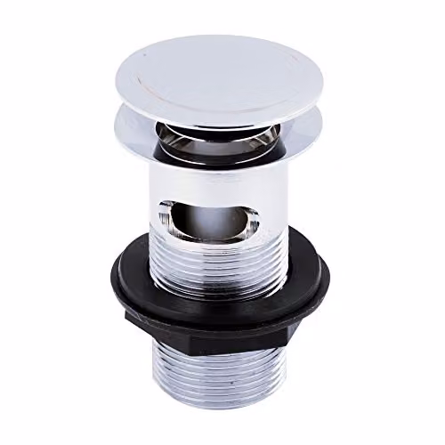 Nuie EK303 Modern Push Button Slotted Basin Waste in Chrome