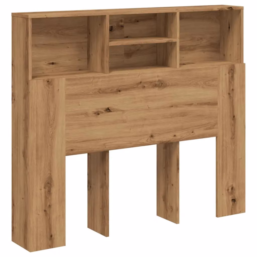 Berkfield Home Artisan Oak Headboard Cabinet in Brown, W/D/H: 120 x 19 x 103.5 cm – 2