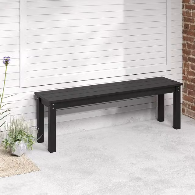 Costway Black Backless Patio Garden Bench