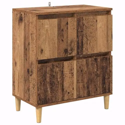 vidaXL Set of 2 Modern Sideboards in Brown Old Wood, W/D/H: 60 x 35 x 70 cm – 4