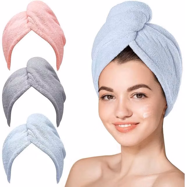 Pawnora Fluffy Multicolour Turban Towel Wrap for Adults – 1