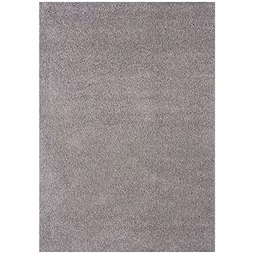 THE RUGS Grey Plain Shaggy Soft High Pile Rug for Living Room, Bedroom or Hallway, W/D/H: 140 x 200 x 3 cm – 2