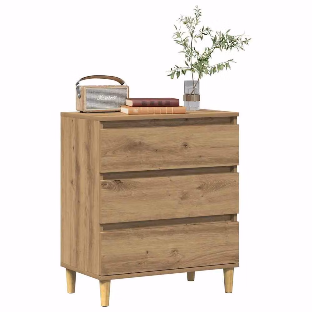 Berkfield Home Artisan Oak Sideboard in Brown, W/D/H: 60 x 35 x 70 cm – 2