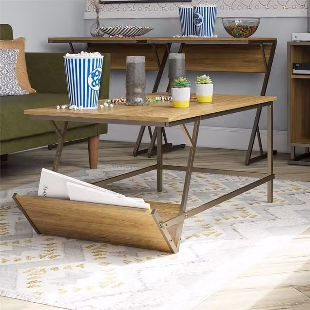 Novogratz Regal Mid-Century Rectangular Coffee Table in Walnut