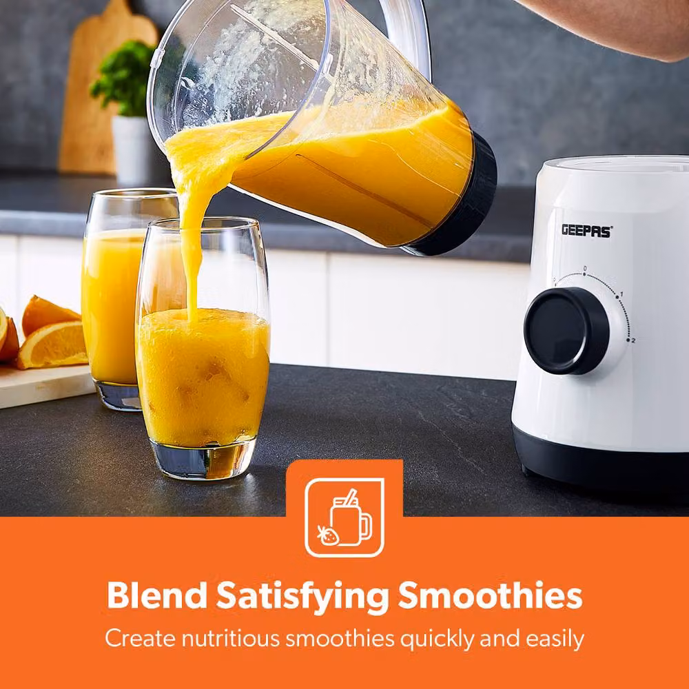 Geepas 500W Blender with 1.5L Jar and Spice Grinder in White – 5