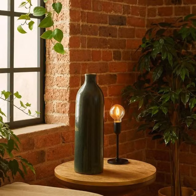 Wyld Haus Bloomwood Grey Glazed Tall Ceramic Bottle Vase with Narrow Neck – 1