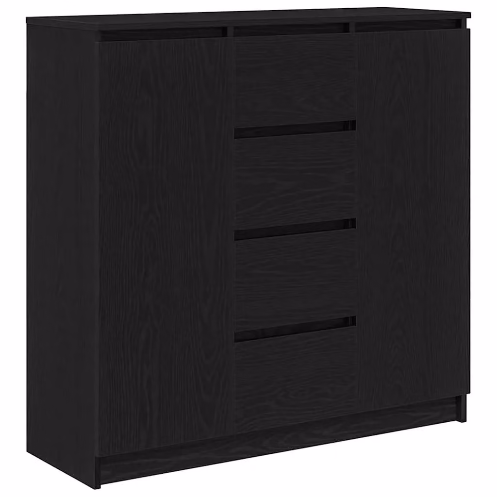 Berkfield Home Modern Sideboard with Drawers in Black Oak, W/D/H: 100.5 x 35 x 98.5 cm – 2