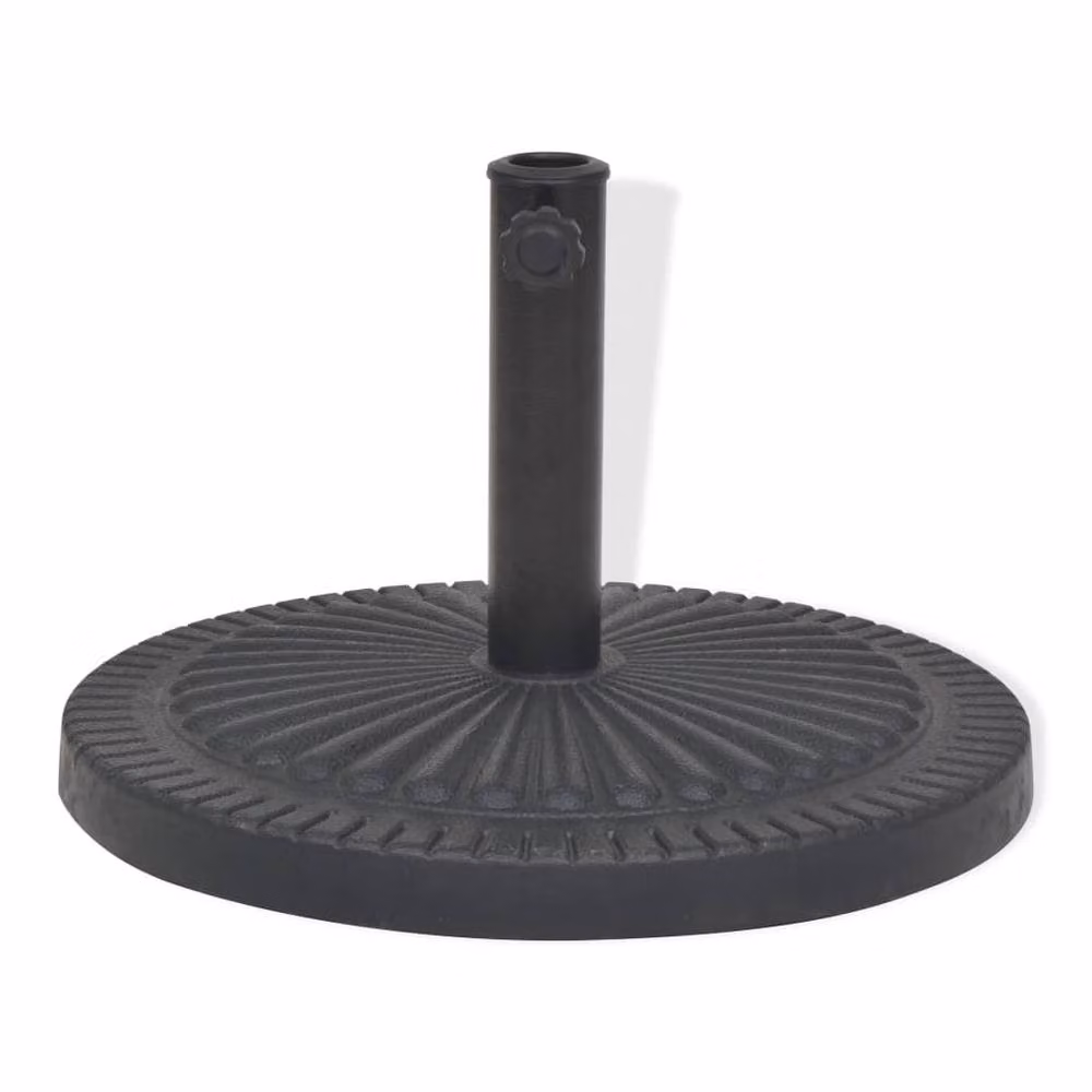 Berkfield Home Round Resin Parasol Base in Black, 29 kg – 2