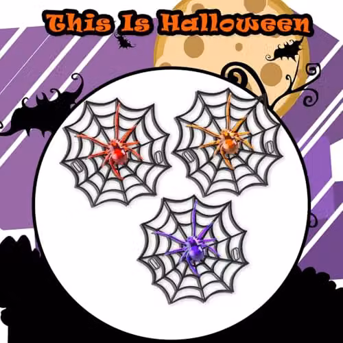 VFM e-Store Light Up Spider on Web Halloween Party Decoration, Multicolour – 7