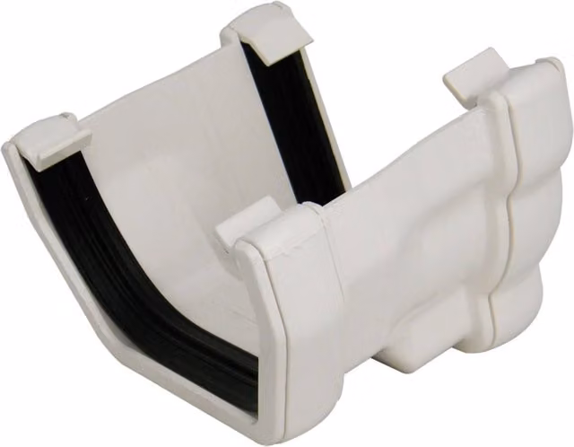 FloPlast Niagara Adaptor To Square Left Hand Gutter System Component, White and Grey