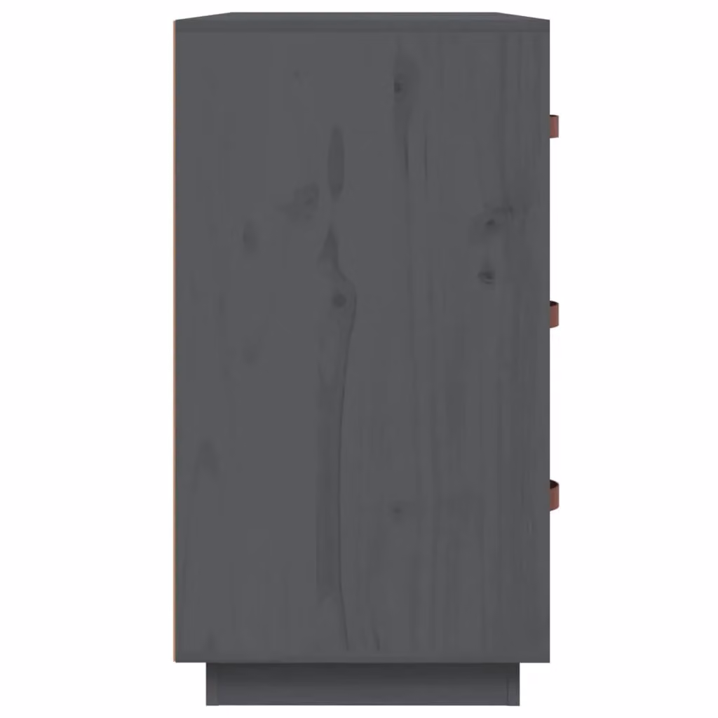 Berkfield Home Grey Rustic Solid Wood Pine Sideboard W/D/H: 80 x 40 x 75 cm – 3