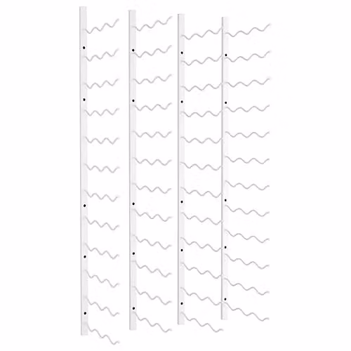 vidaXL Wall-Mounted Metal Wine Rack in White, Holds 36 Bottles