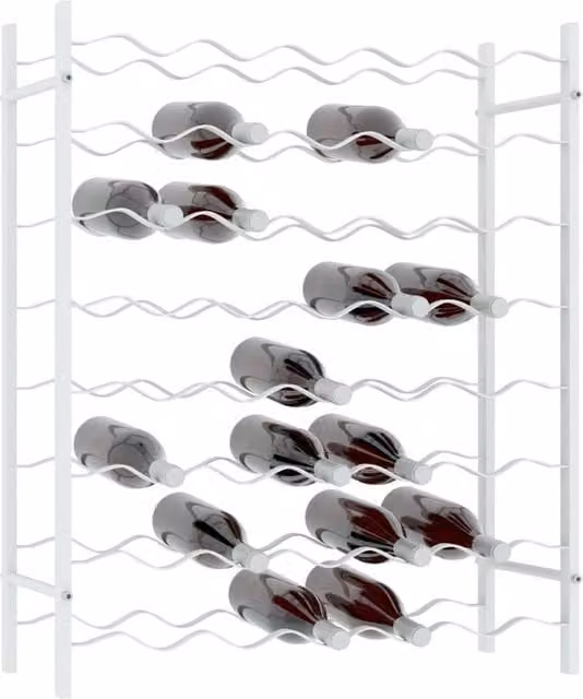 Berkfield Home Modern Wall Mounted Wine Rack for 48 Bottles, White Matt Metal, W/D/H: 80 x 22 x 65 cm – 1