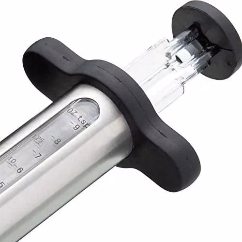 MasterClass Stainless Steel Meat Injector in Silver and Black – 7