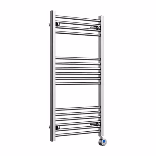 Lux Heat Electric Chrome Ladder Towel Radiator, Silver, H x W: 100 x 60 cm