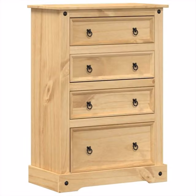 Berkfield Home Corona Chest of Drawers in Light Brown Solid Pine Wood, W/D/H: 80 x 43 x 114 cm – 1