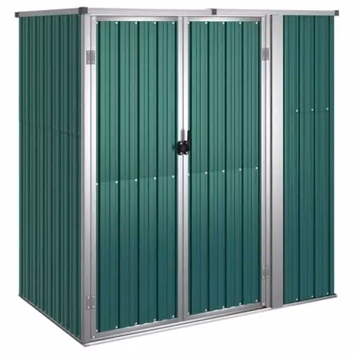 vidaXL Large Tool Shed in Green, made from Galvanised Steel, Metal and Plastic, W/D/H: 161 x 89 x 161 cm – 1