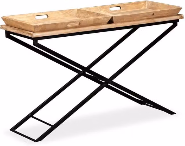 Berkfield Home Solid Mango Wood Console Table in Brown, W/D/H: 130 x 40 x 80 cm