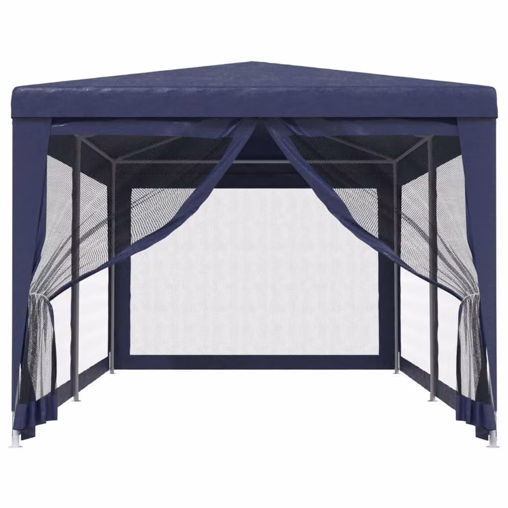Berkfield Home Party Tent with 6 Mesh Sidewalls, Blue, W: 6 m, D: 3 m – 3