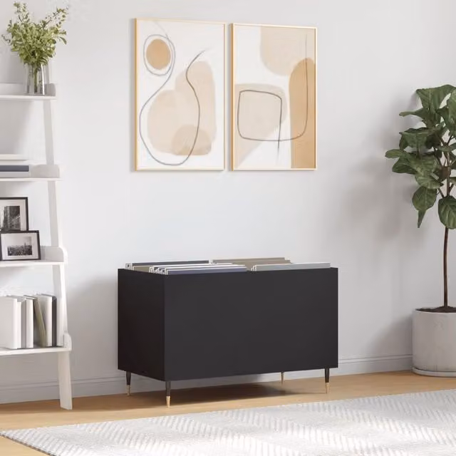 Berkfield Home Industrial Record Cabinet in Black, W: 74.5 cm, D: 38 cm, H: 48 cm