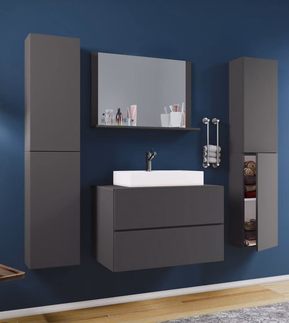 VCM Lendas XL 5-piece Modern Bathroom Vanity Set in Matt Dark Grey – 2