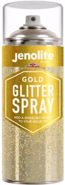 Jenolite Quick Drying Clear Gold Glitter Spray Sealant for Wood