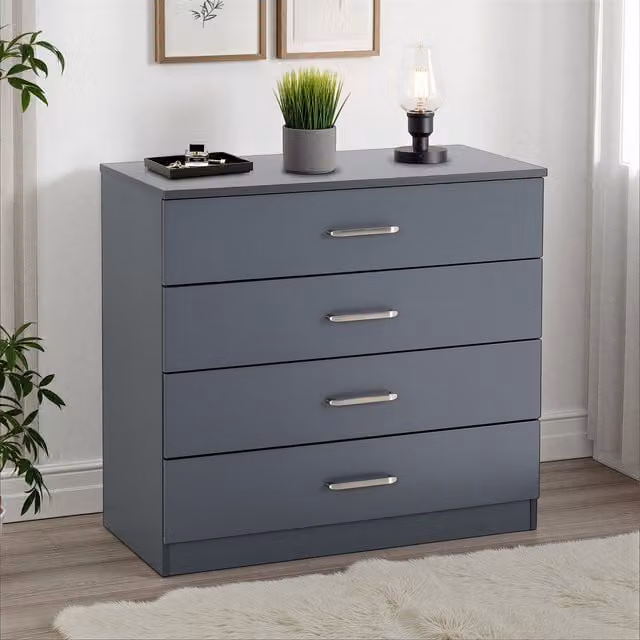 Seconique Dakota 4 Drawer Chest in Grey