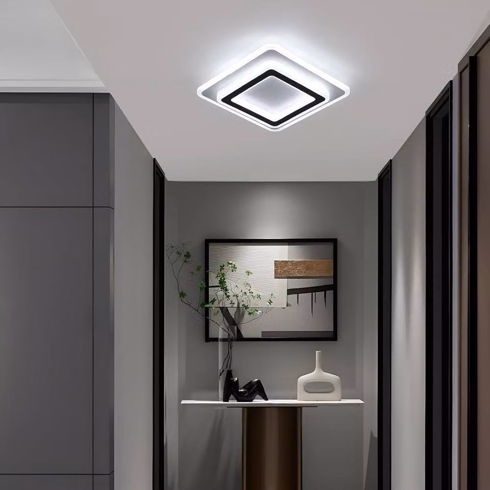 Pheashine Black and White Square LED Ceiling Light, 38W, 6500K Cool White, W/D/H: 29 x 29 x 5.5 cm – 3