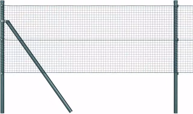 Berkfield Home Green Steel Welded Wire Fence with 13 Posts, W/H: 0.5 x 50 m – 1