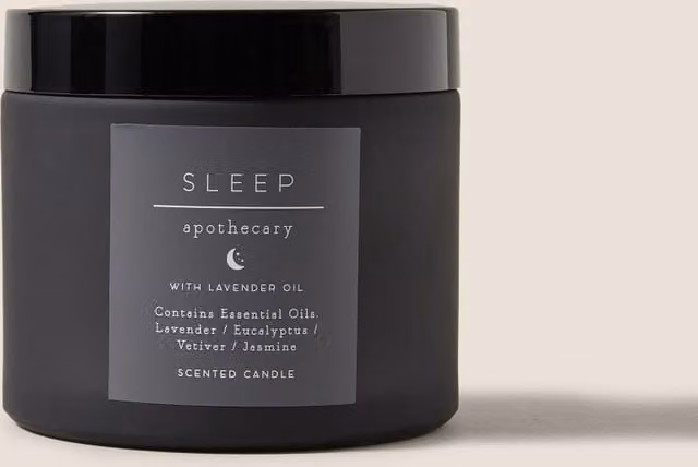 Apothecary Sleep Scented Floral Tabletop Candle in Grey and Black Glass