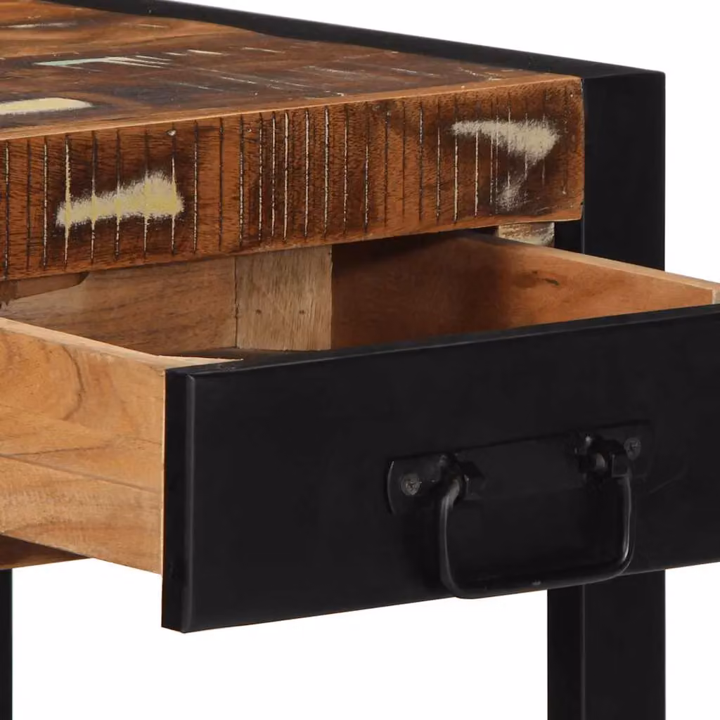 Berkfield Home Multicolour Reclaimed Solid Wood Side Table, W/D/H: 40 x 40 x 50 cm – 5