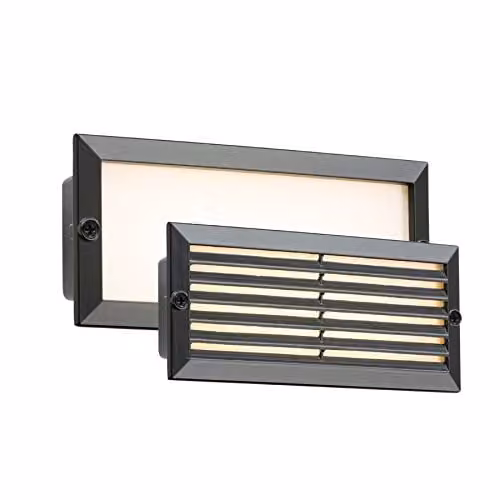 Netlighting White LED Recessed Brick Light with Black Fascia, IP54 Rated
