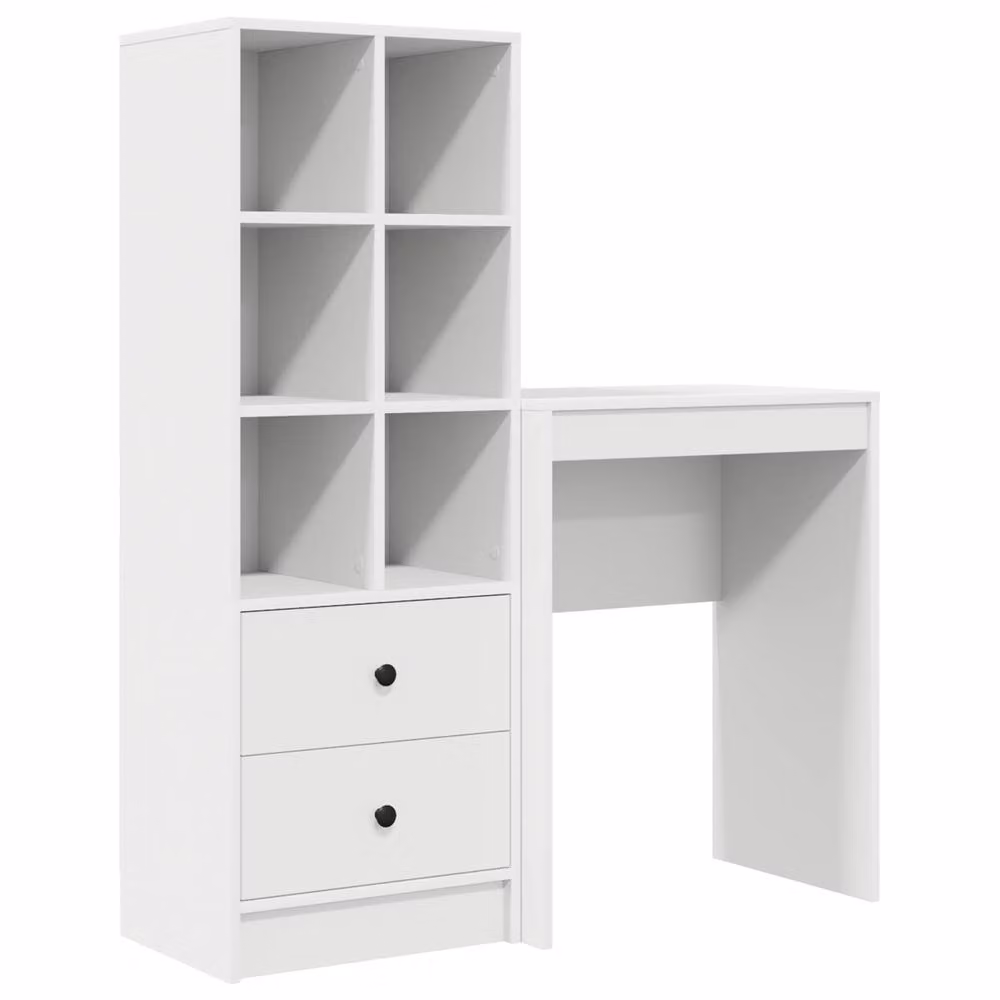 Berkfield Modern White Writing Desk with Storage in MDF – 2