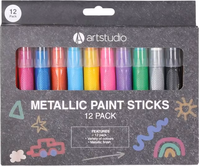 Art Studio Metallic Paint Sticks, Multicolour, Pack of 12
