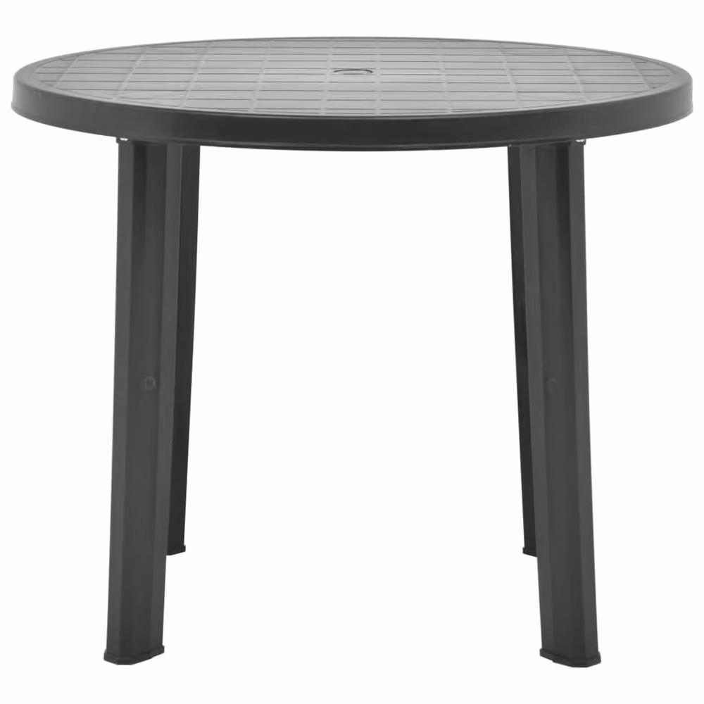 Berkfield Home Anthracite and Black Round Plastic Garden Table W/D/H: 89 x 89 x 72 cm – 3