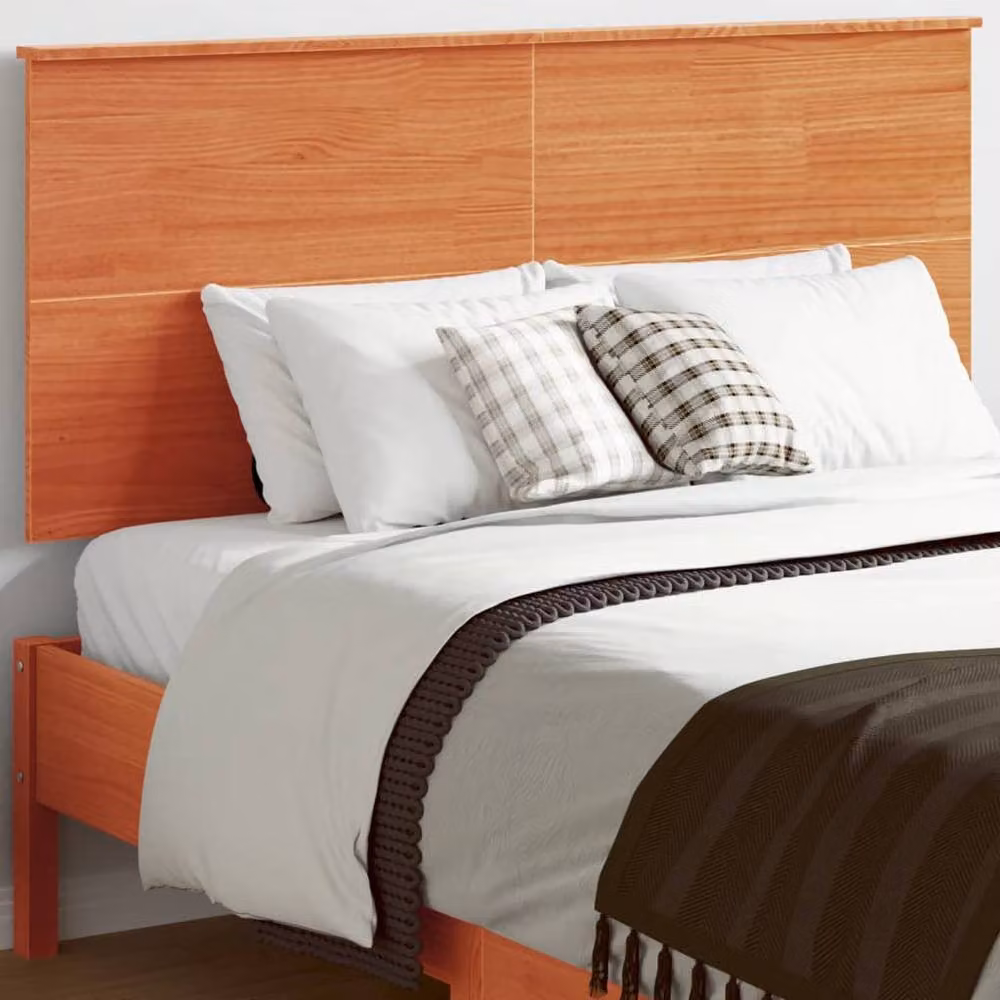 Berkfield Home Solid Pine Wood Headboard in Wax Brown – 2
