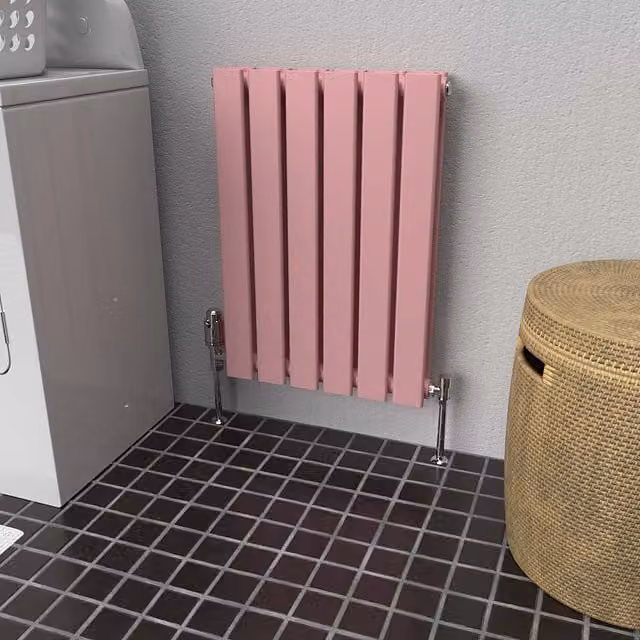 Lux Heat Flat Horizontal Double Steel Radiator in Pastel Pink, W: 60.0 cm, H: 42.0 cm