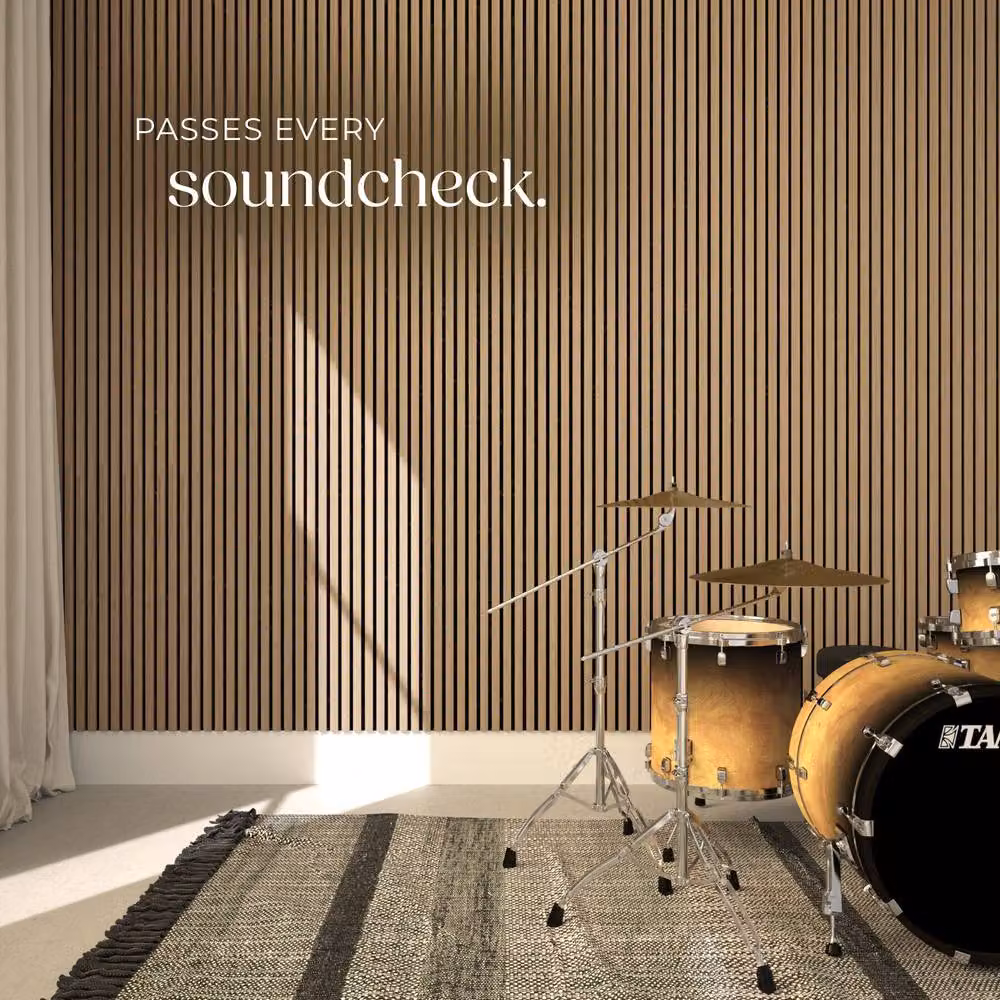 tectake Modern Wood-Look Acoustic Wall Panels in Light Oak – 6