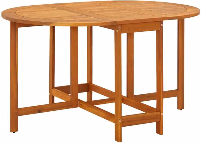 Berkfield Home Garden Table in Brown Solid Oiled Acacia Wood W/D/H: 130 x 90 x 72 cm