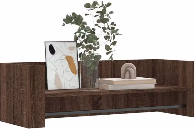Berkfield Home Wall Mounted Shelf in Brown Oak, W/D/H: 100 x 35 x 30.5 cm – 1