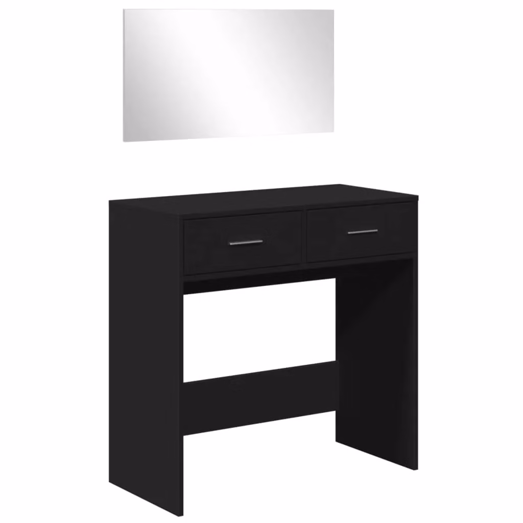 Berkfield Home Modern Dressing Table with Mirror in Black, W: 80 cm, D: 39 cm, H: 80 cm – 2