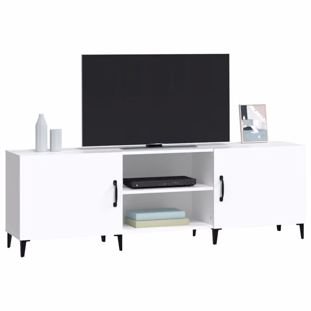 Berkfield Home Classic White TV Cabinet with Media Compartments, W/D/H: 150 x 30 x 50 cm – 2