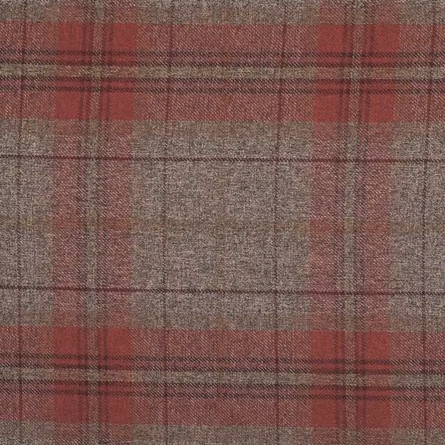 Terrys Glencoe Checked Red Wool Fabric Pembroke for Adults