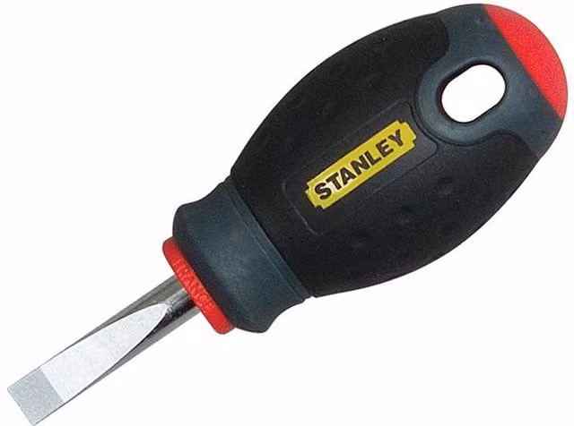 Stanley Fatmax Stubby Parallel Tip Screwdriver, Black, 6.5 x 30mm