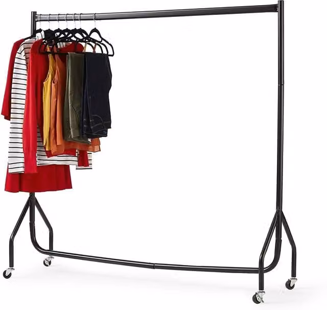 House of Home Heavy Duty Metal Clothes Rail in Matt Black, H: 152.4 cm x W: 121.92 cm – 1