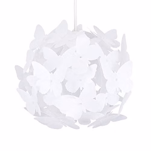 MiniSun Modern Sphere Ceiling Light Shade with White and Multicolour Butterflies, Shade Width: 31.5 cm – 1