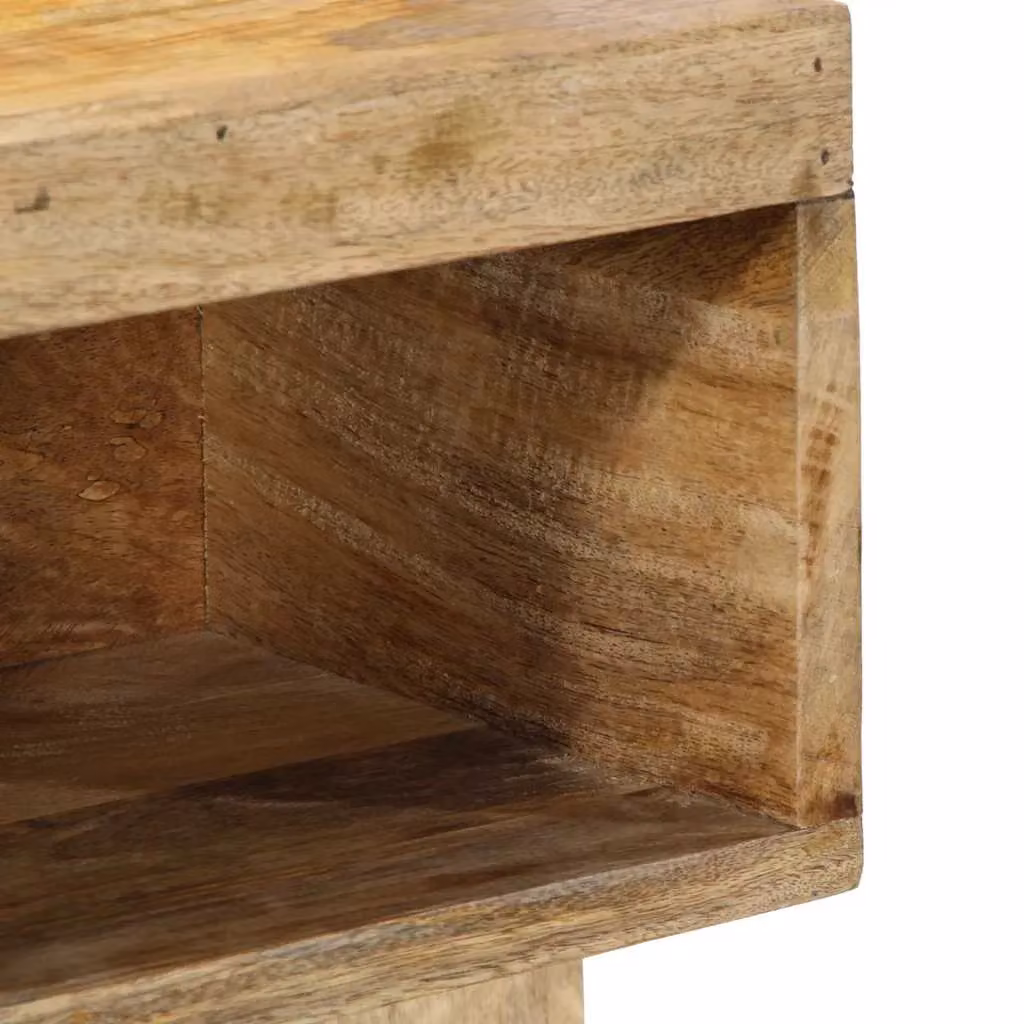Berkfield Home Bedside Cabinet in Brown Solid Rough Mango Wood, W/D/H: 50 x 27 x 50 cm – 3